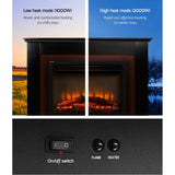 Electric Fireplace Fire Heater 2000W Black