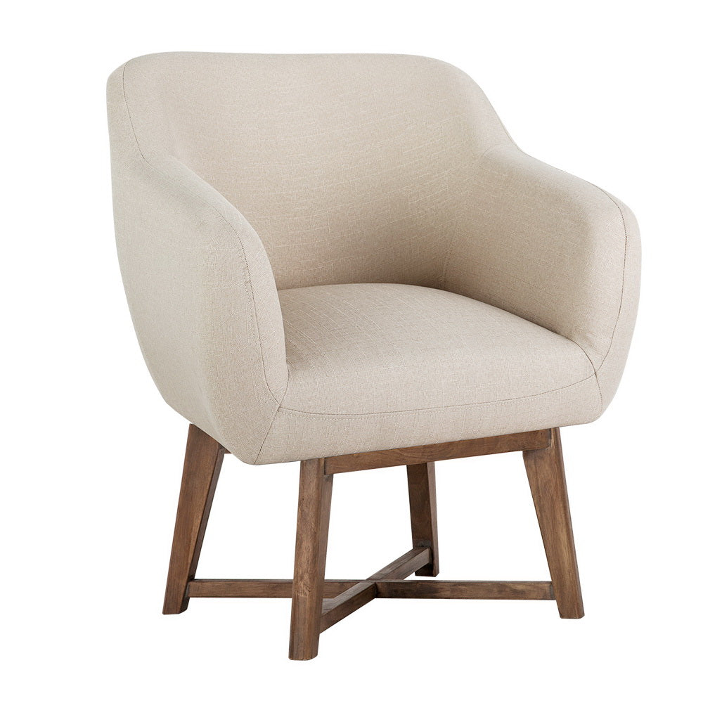 Aston Accent Armchair Linen Fabric Beige