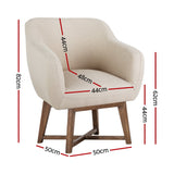 Aston Accent Armchair Linen Fabric Beige