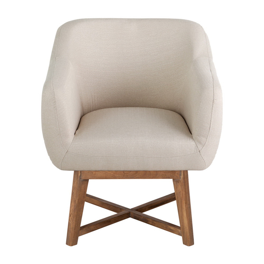 Aston Accent Armchair Linen Fabric Beige