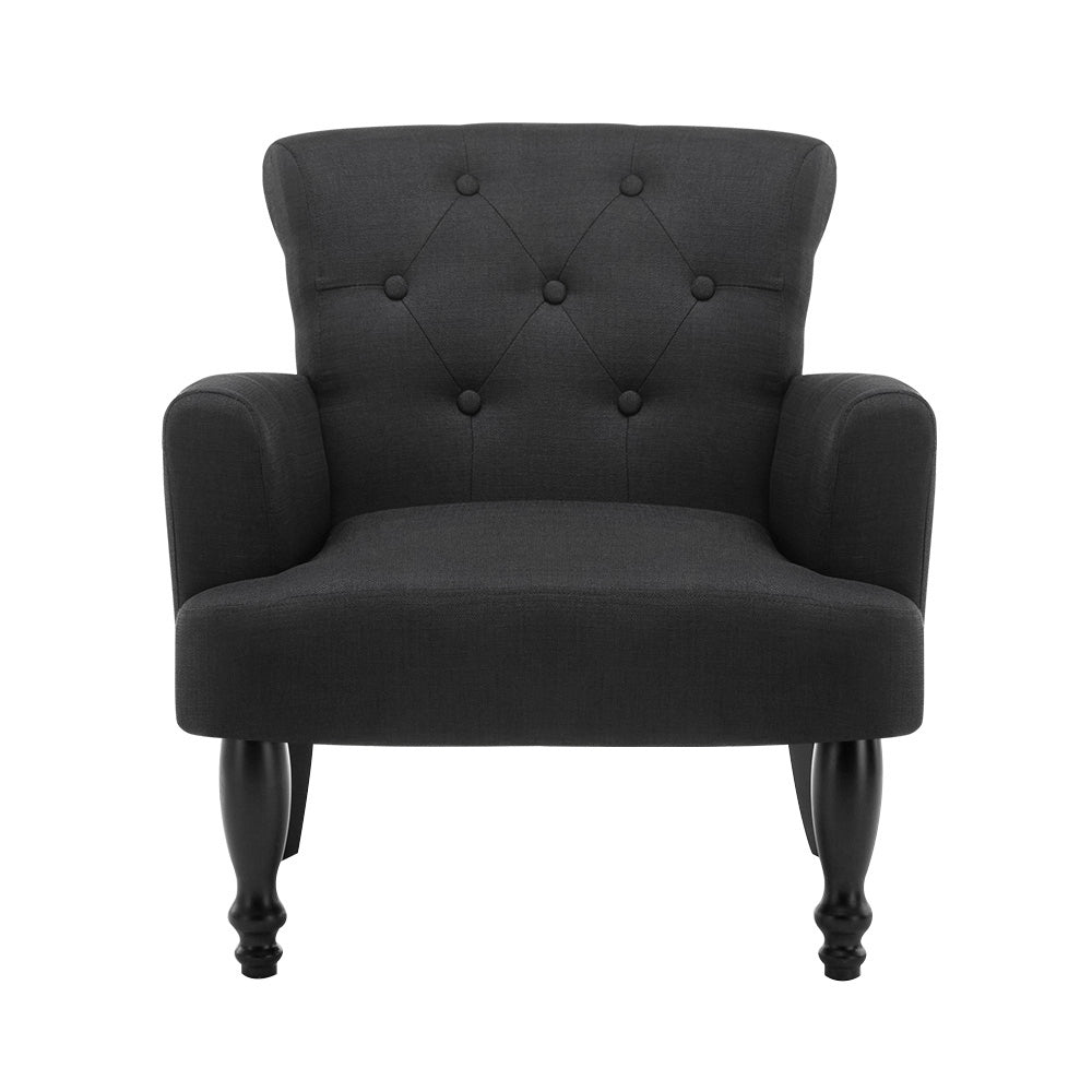 Lothair Wing Armchair Black