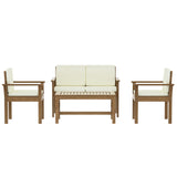 Gardeon 4-Piece Outdoor Sofa Set Wooden Couch Lounge Setting