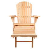 Gardeon Adirondack Outdoor Chairs Wooden Sun Lounge Patio Furniture Garden Natural