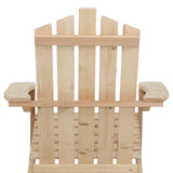 Gardeon 3PC Adirondack Outdoor Table and Chairs Wooden Beach Chair Natural