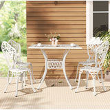 Gardeon Outdoor Dining Set 5 Piece Chairs Table Cast Aluminum Patio White