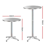 Gardeon Set of 2 Outdoor Bar Table Aluminium Round 70/110CM