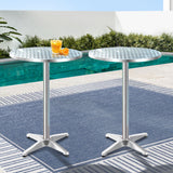 Gardeon Set of 2 Outdoor Bar Table Aluminium Round 70/110CM