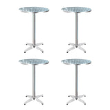 Gardeon Set of 4 Outdoor Bar Table Aluminium Round 70/110CM