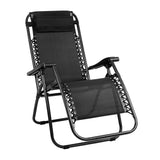 Gardeon Zero Gravity Chair Folding Outdoor Recliner Adjustable Sun Lounge Camping Black