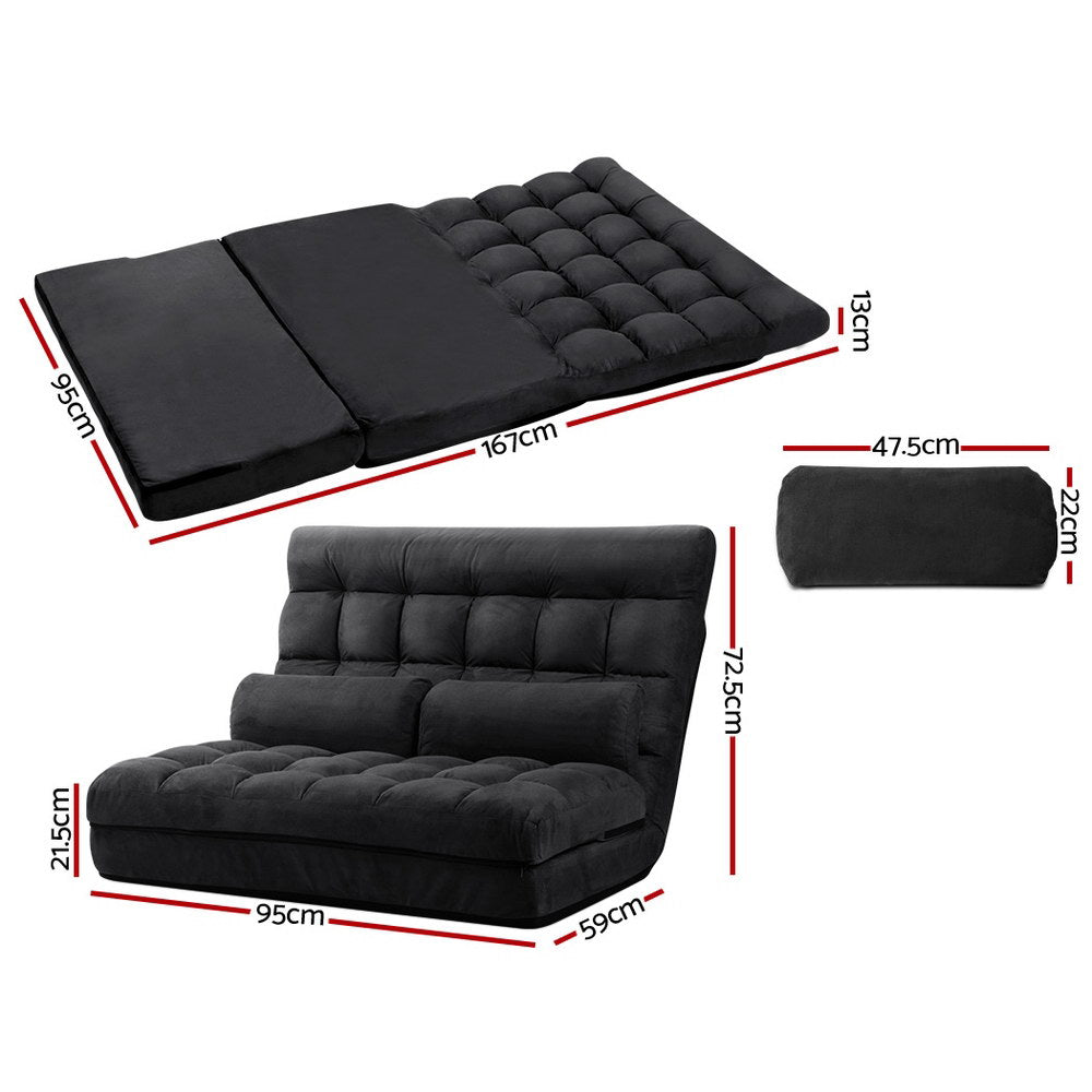 Lounge Sofa Bed Charcoal