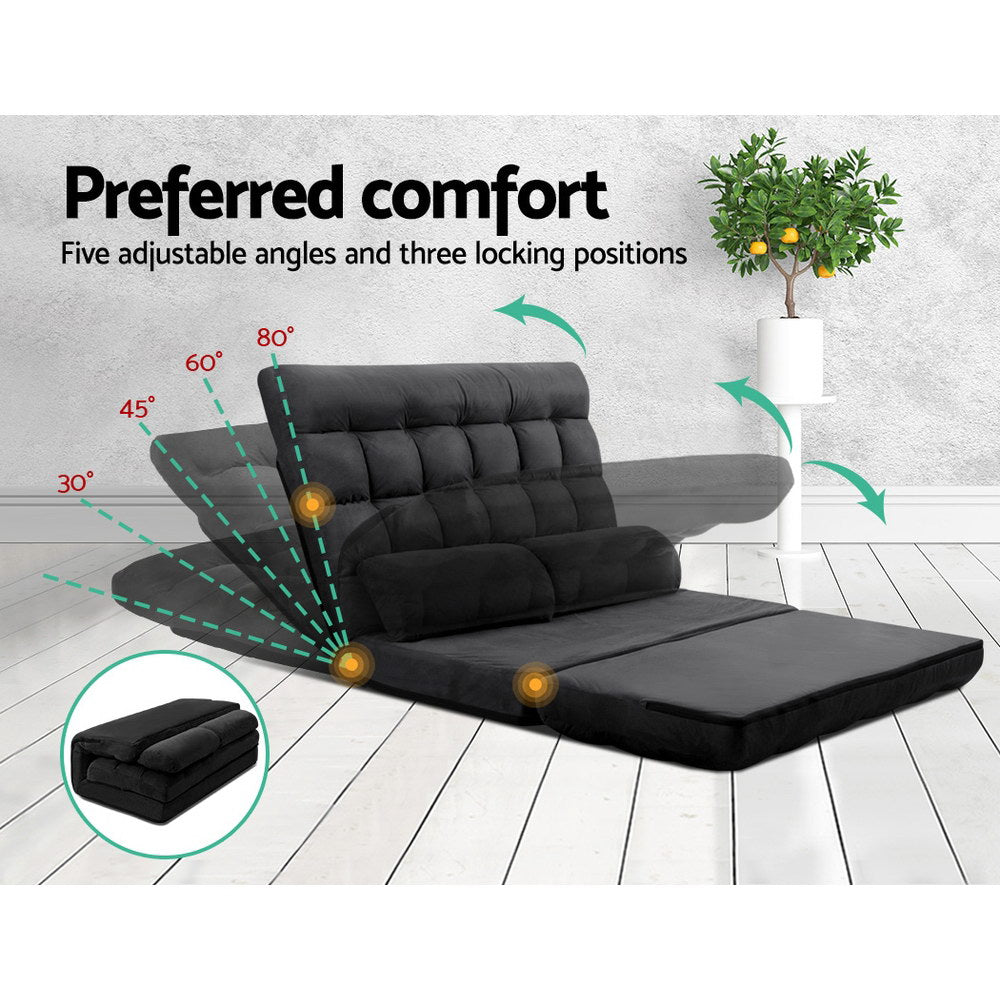 Lounge Sofa Bed Charcoal