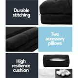 Lounge Sofa Bed Charcoal