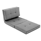 Lounge Sofa Bed Adjustable Light Grey Linen