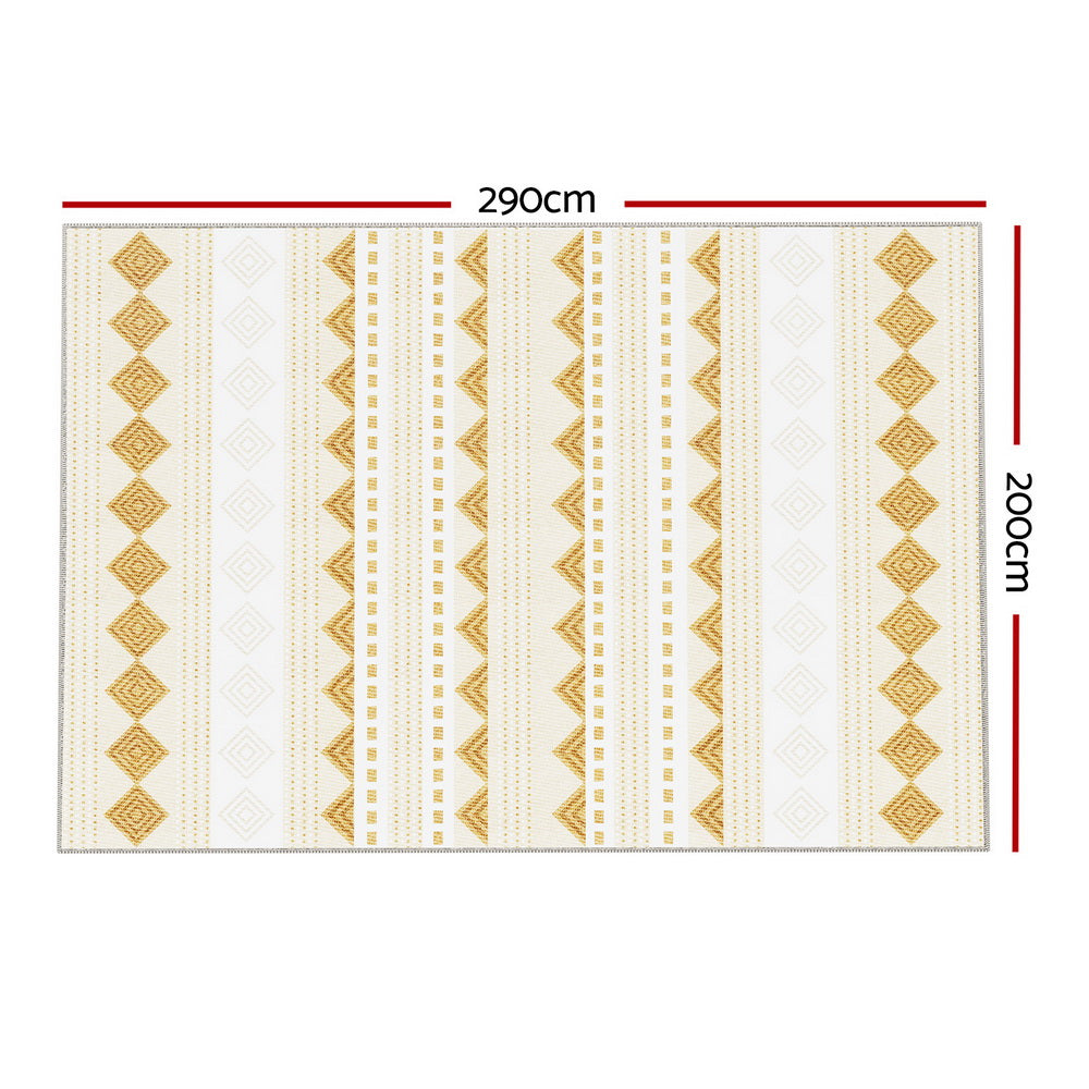 Floor Rugs 200x290cm Yellow & White Geometric