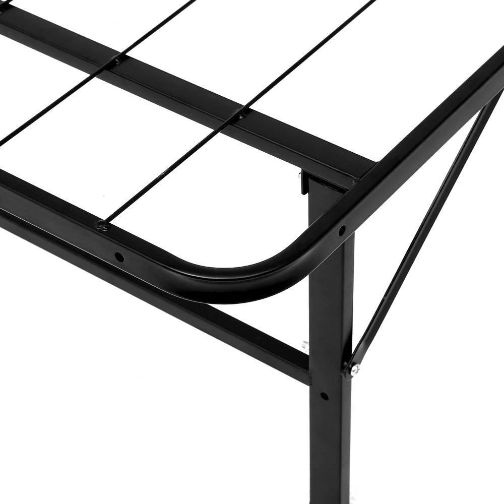 Folding Bed Frame Metal Base Black - Double