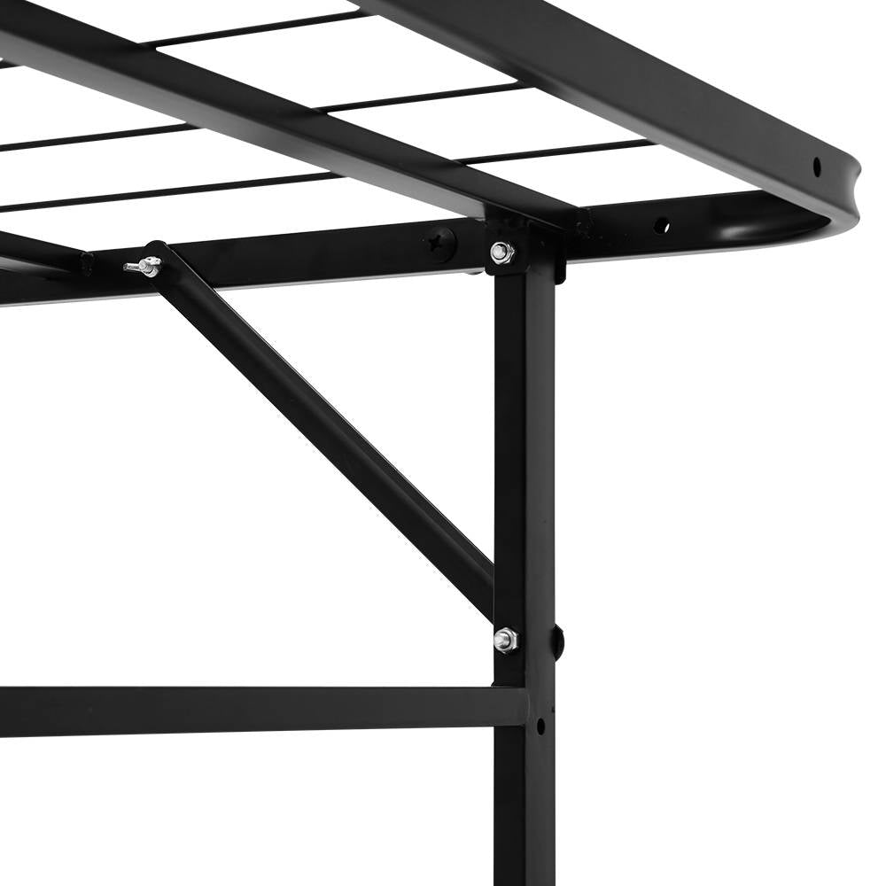 Folding Bed Frame Metal Base Black - Double