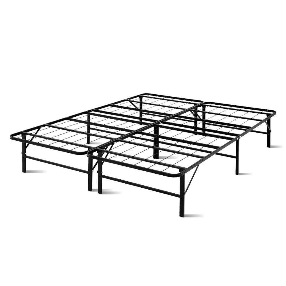 Aria Foldable Queen Metal Bed Frame - Black