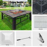 Ember Fire Pit BBQ Grill Ice Bucket 4-In-1 Table