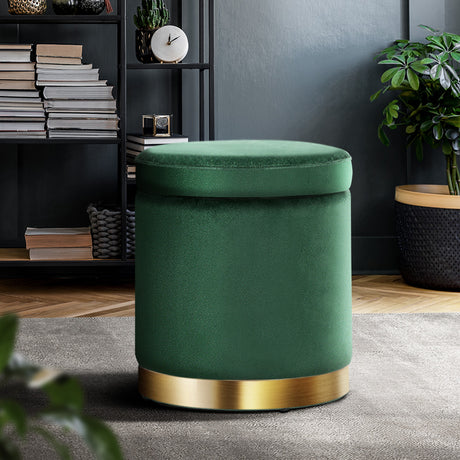 Green Storage Foot Stool