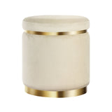 Cream Velvet Foot Stool