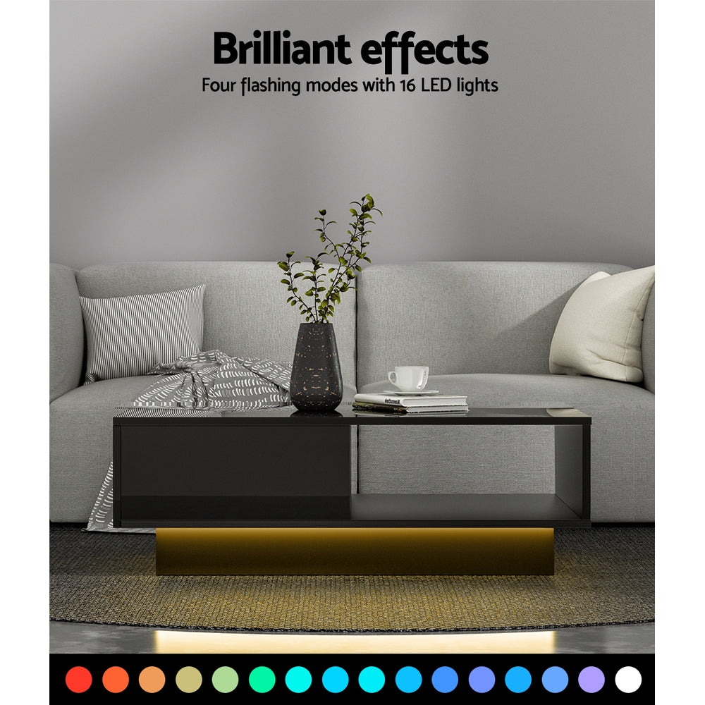 Black LED Coffee Table