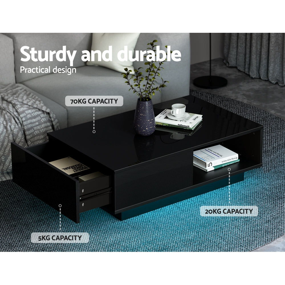 Black LED Coffee Table