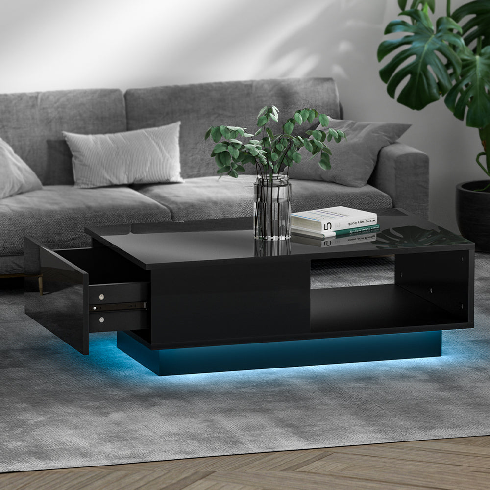 Black LED Coffee Table