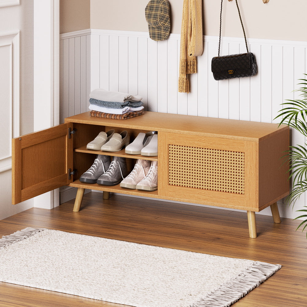 Ember Shoe Bench Up to 10 Pairs Rattan Starlyn