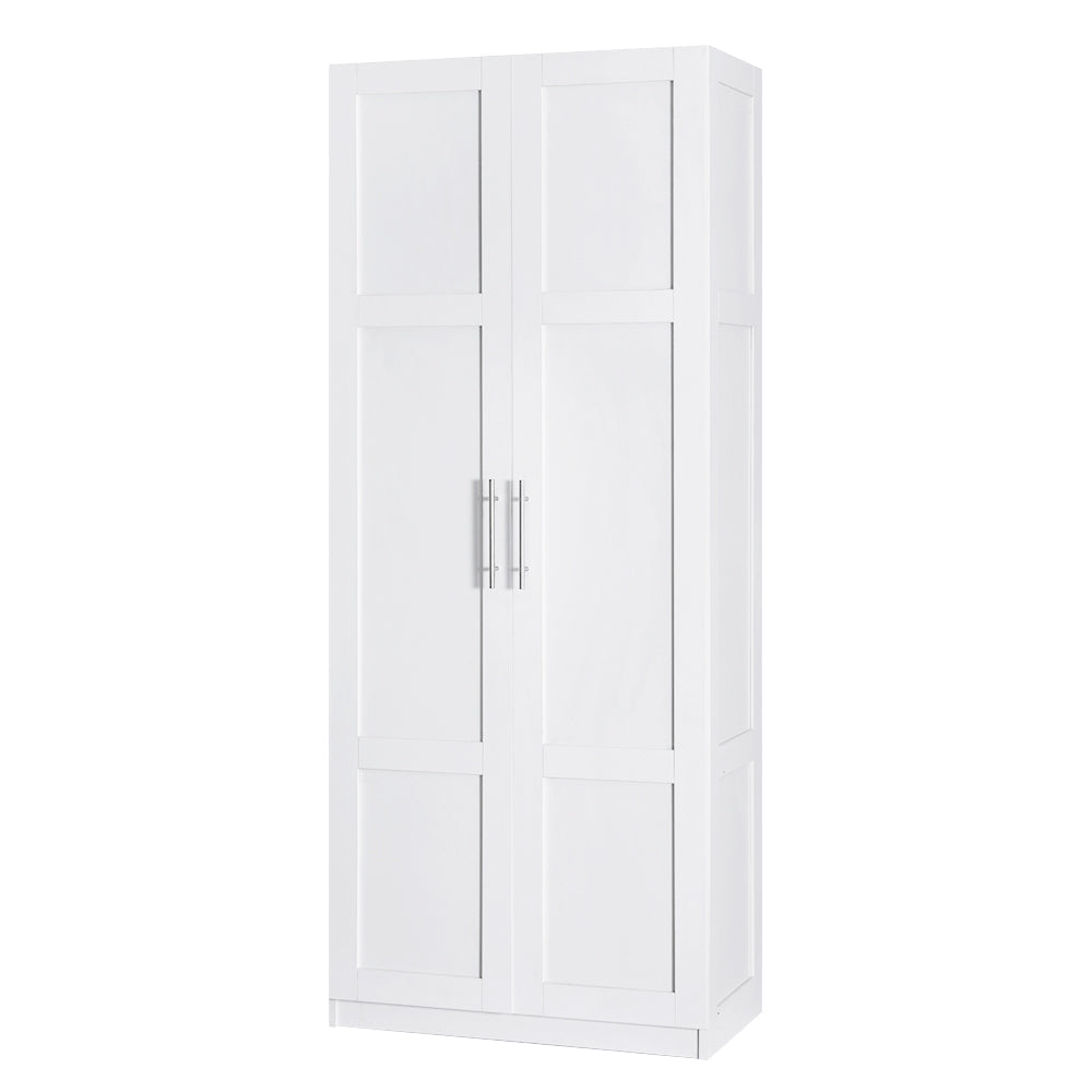 2 Door Clothes Wardrobe Cupboard White