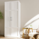 2 Door Clothes Wardrobe Cupboard White