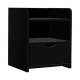 Ebony Black Bedside Table