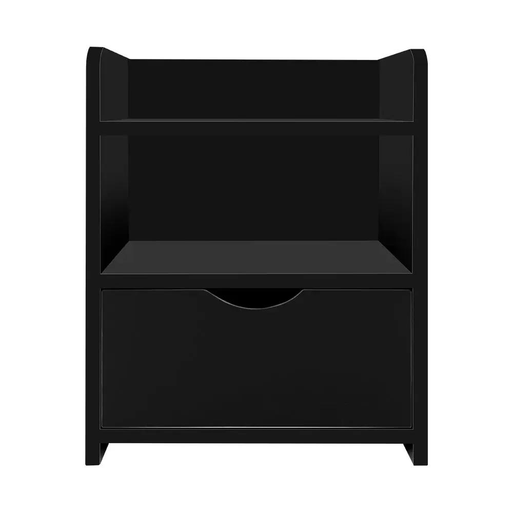 Ebony Black Bedside Table