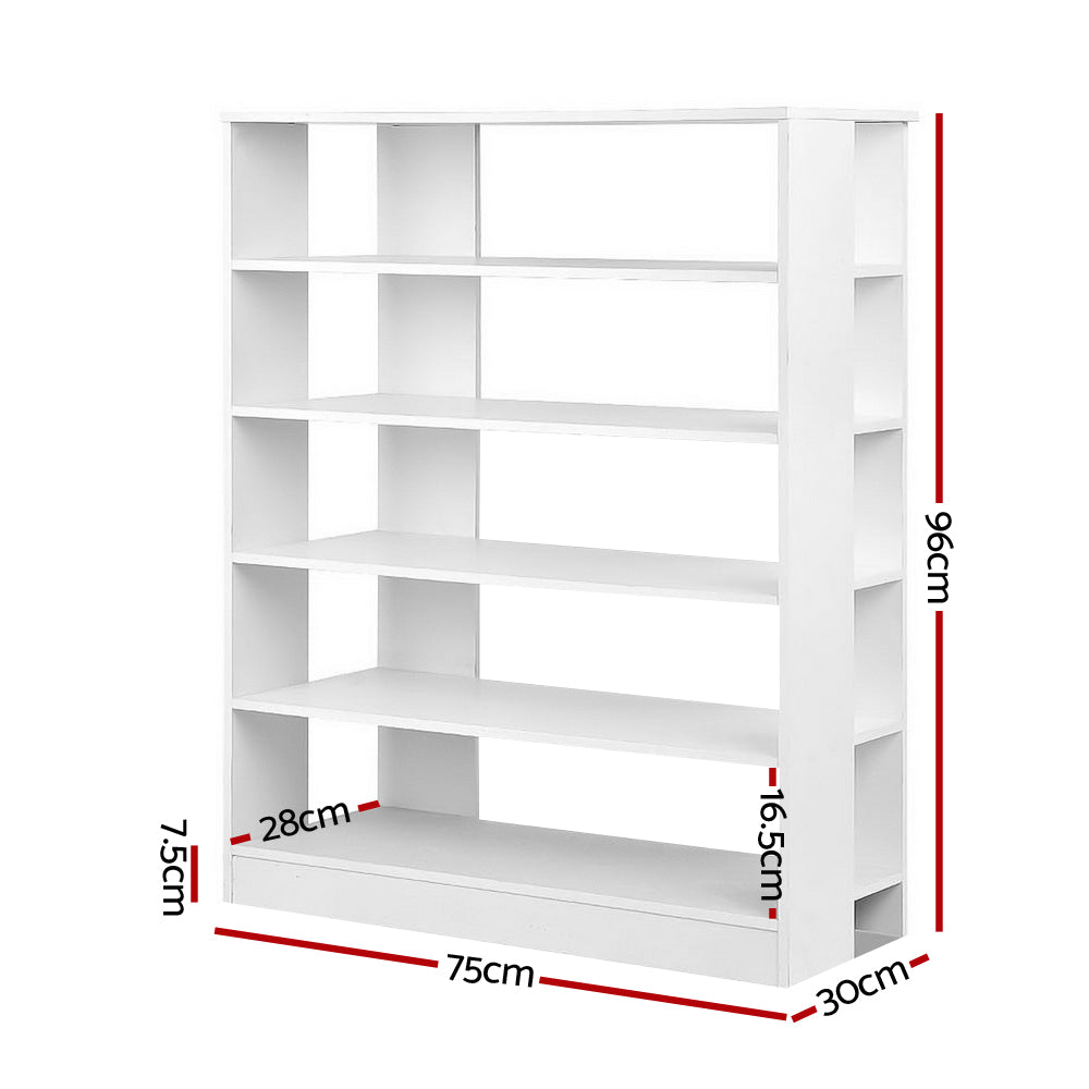 White 6-Tier Shoe Rack