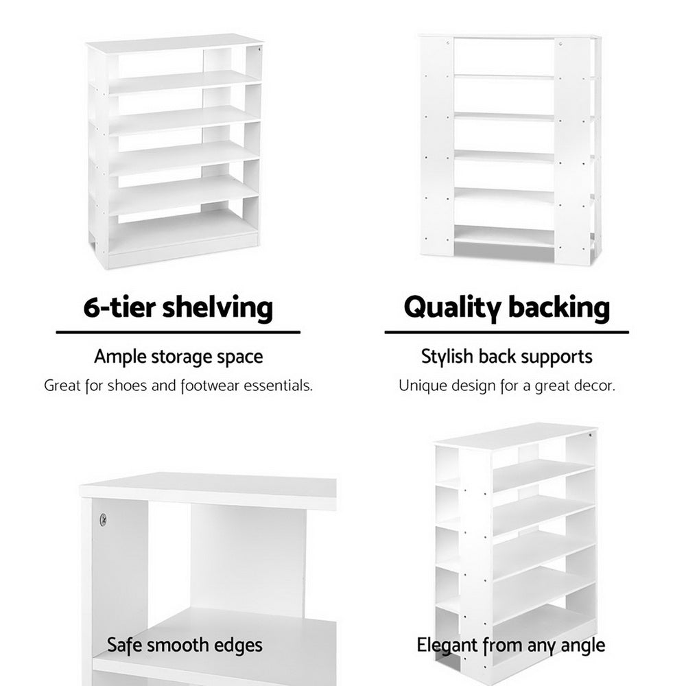 White 6-Tier Shoe Rack