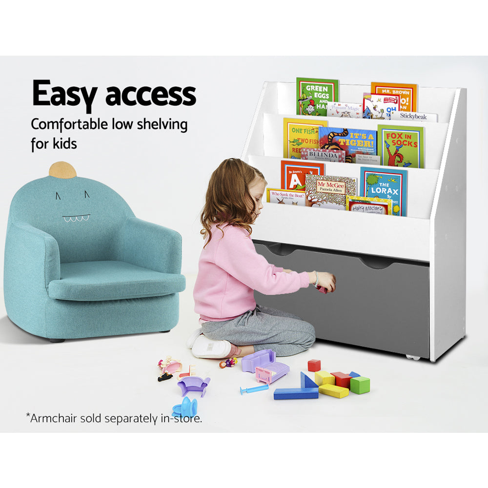 Ember 3 Tiers Kids Bookshelf Magazine Rack Children Bookcase Organiser Storage