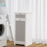 Laundry Hamper Cabinet White Rattan