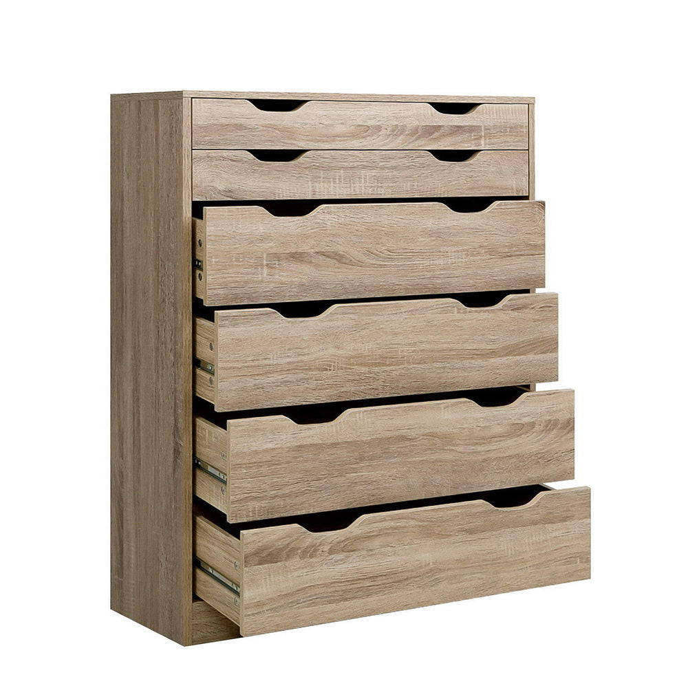 6-drawer Tallboy Oak