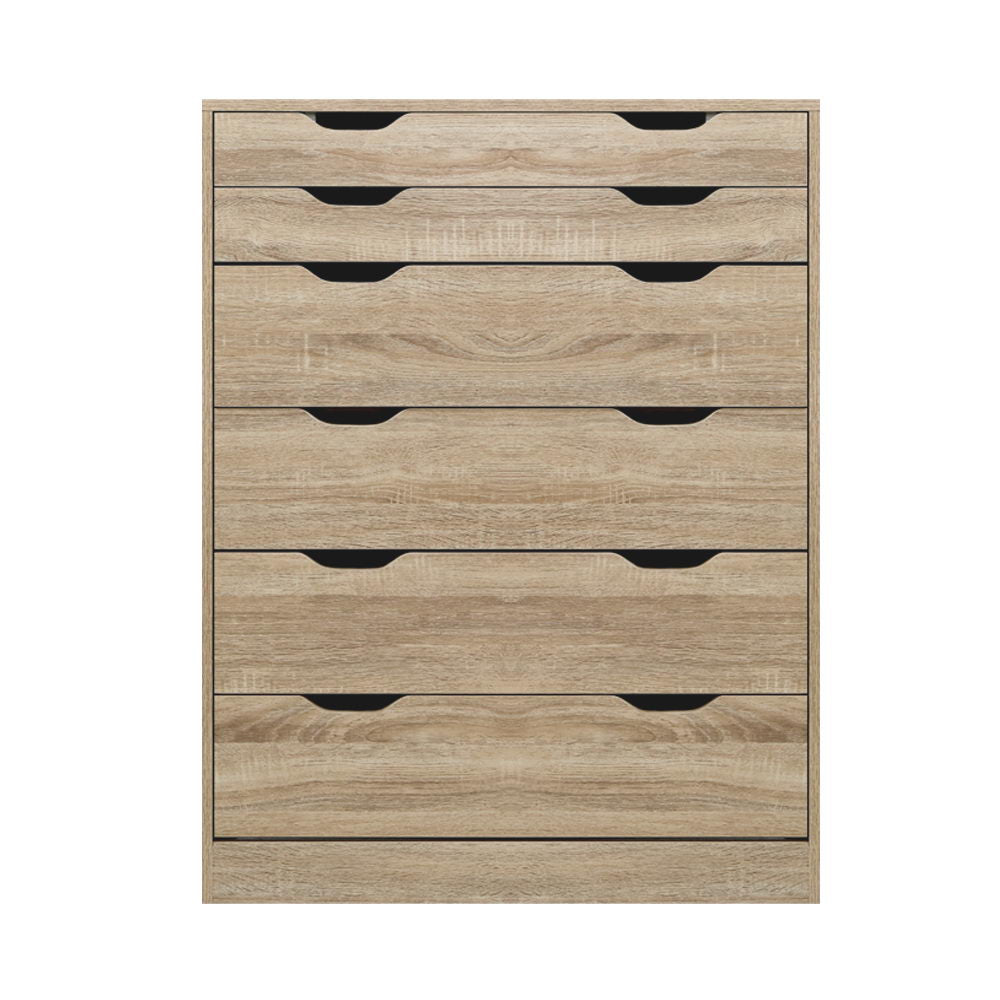 6-drawer Tallboy Oak