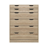 6-drawer Tallboy Oak