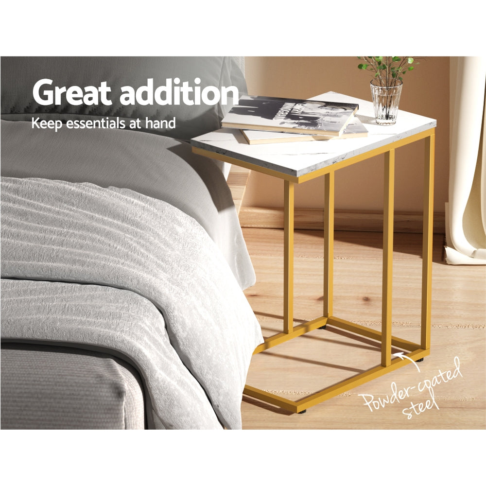 Gold & White Emma Side Table