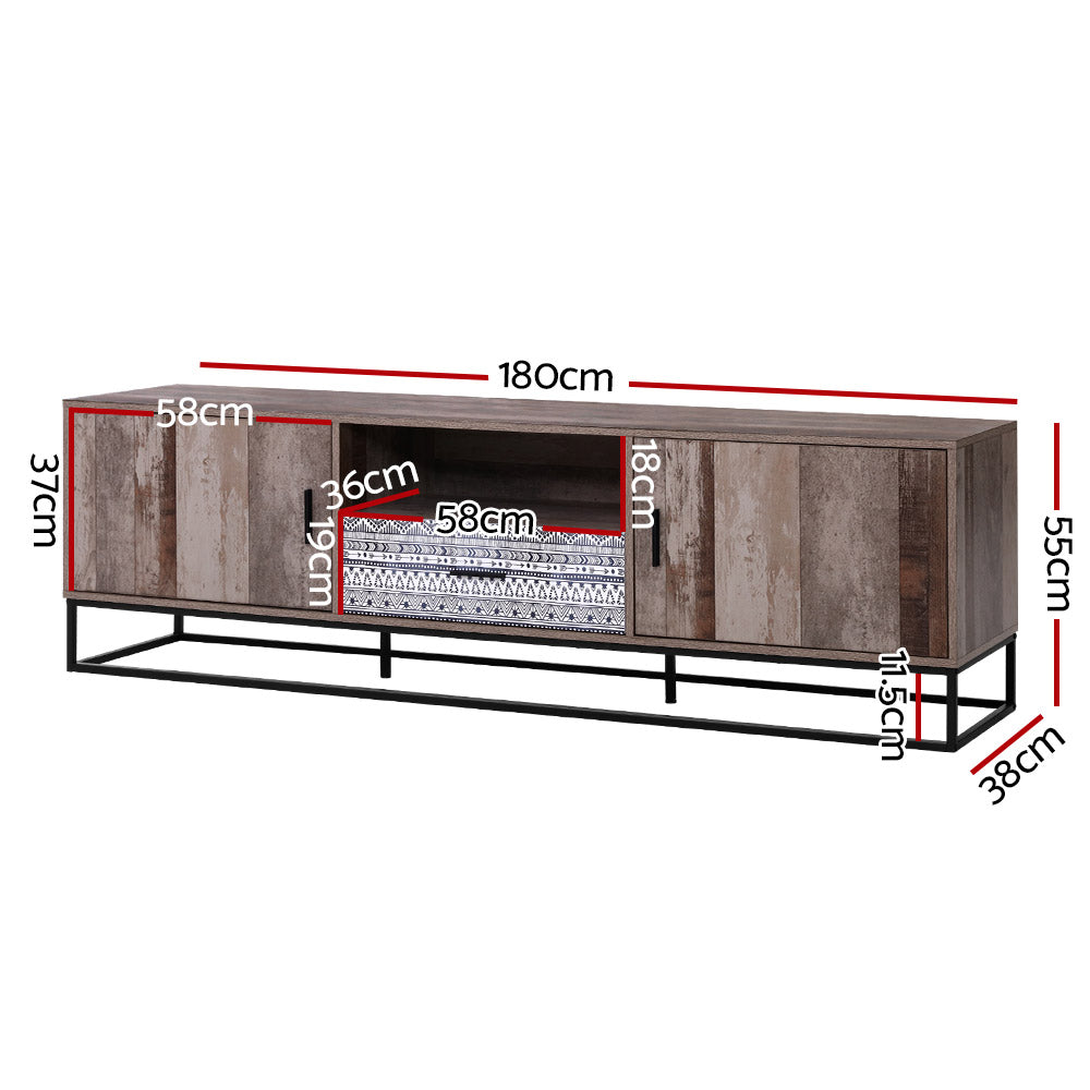 TV Cabinet Entertainment Unit 180cm Industrial