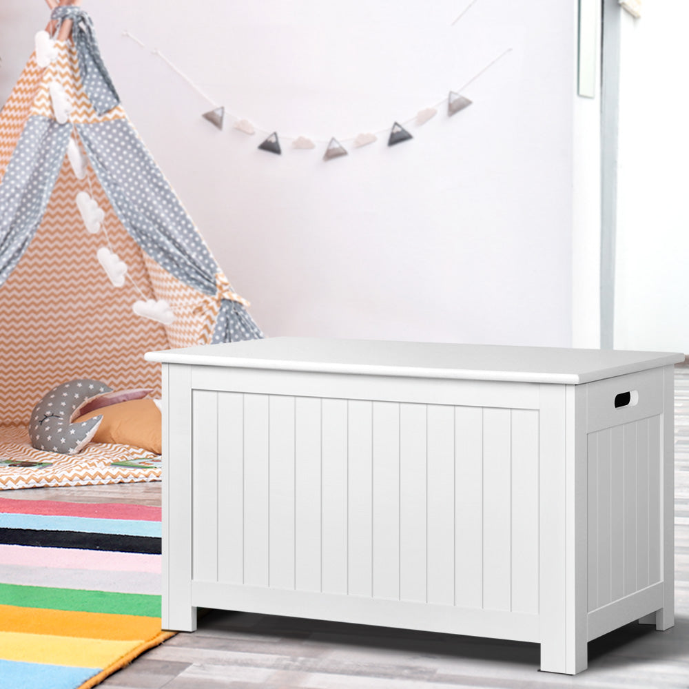Keezi Kids Toy Box Chest Storage - Children Room Organiser White