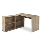 Computer Desk Oak with 4-Shelf Bookcase