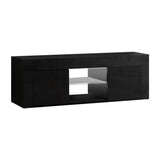 Black High Gloss Low Lying LED Entertainment Unit