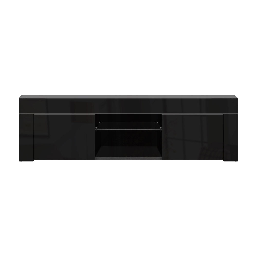 Black High Gloss Low Lying LED Entertainment Unit