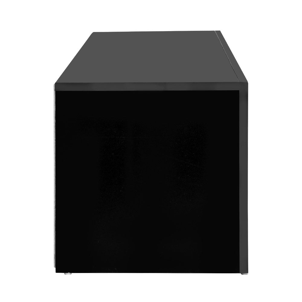 Black High Gloss Low Lying LED Entertainment Unit