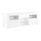 Low Lying White LED Entertainment Unit High Gloss