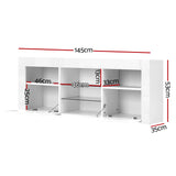 Low Lying White LED Entertainment Unit High Gloss