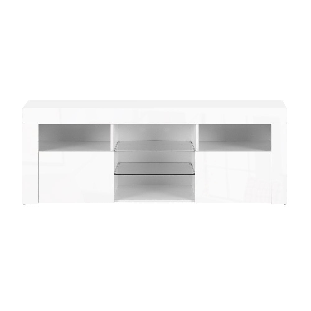 Low Lying White LED Entertainment Unit High Gloss