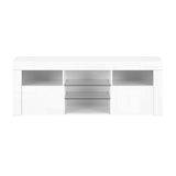 Low Lying White LED Entertainment Unit High Gloss